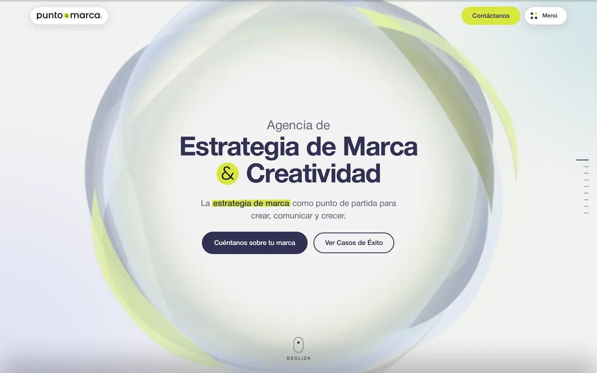 Punto y Marca page: brand strategy and creative agency